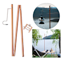 Miniatyrbild 5 av 5: 1/2 utomhusläger fällbar lampstolpe hängande ljushållare Brown 100cm 1Set