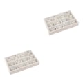 Miniatyrbild 1 av 5: 1/2/3/5 Stapelbar smyckesbricka Multipurpose Portable Velvet för Flannel White 12 Grids 2Set