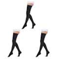 Miniatyrbild 2 av 5: 1/2/3 Trendiga och moderiktiga över knästrumpor för Open Toe-black L 3Set