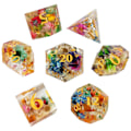 Miniatyrbild 5 av 5: 1/2/3/5 7x polyedriska tärningar Set Transparent Flower Graved Game 1Set
