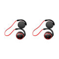 Miniatyrbild 3 av 5: 1/2/3 Bluetooth 5.0 Hörlurar Hörlurar HD-samtal DSP-brus Black Red Box size: 125x100x30mm 2Set