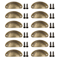 Miniatyrbild 3 av 5: 1/2/3/5 12x Koppdrag Skåp Kommod Shell Draw Låda Handtag Yellow Bronze 15x15x5cm 1Set