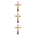 Miniatyrbild 4 av 5: 1/2/3/5 Zinklegering Väggkrucifix Cross Jesus Statue Staty Red 12x7cm 3Set