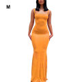 Miniatyrbild 2 av 5: Lång kjol Bodycon Klänning Festkläder Midi Asymmetrisk Orange/M