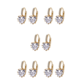 Miniatyrbild 3 av 5: 1/2/3/5 Lyx Hoop örhängen för kvinnor Hjärtformad strass style 1 5Set