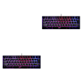 Miniatyrbild 3 av 5: 1/2 Gaming Mini Trådlöst tangentbord RGB Bakgrundsbelyst USB för bärbara datorer Black keyboard 11.5x4.02x1.57 Inch 2Set