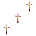 Miniatyrbild 1 av 5: 1/2/3/5 Zinklegering Väggkrucifix Cross Jesus Statue Staty Red 12x7cm 3Set