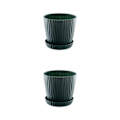 Miniatyrbild 2 av 5: 1/2/3/5 lätta och bärbara blomkrukor för inomhus och green M pot+M tray 2Set