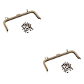 Miniatyrbild 4 av 5: 1/2 21x8cm metallram Kysslås Lås för DIY-handväska Handväska 2Set