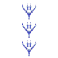 Miniatyrbild 2 av 5: 1/2/3/5 3 stycken/ set kvinnor halsband bröllop bröllop örhänge Blue 3PCS