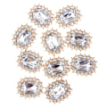 Miniatyrbild 2 av 5: 1/2/3/5 10 st Rhinestone Buttons Hantverk Dekoration för kläder Silver 2.1 x 1.7cm 1Set