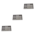 Miniatyrbild 5 av 5: 1/2/3/5 Stapelbar smyckesbricka Multipurpose Portable Velvet för Gray 3 in 1 3Set
