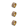 Miniatyrbild 1 av 5: 1/2/3/5 Stretch Crystal Ring Utsökt inläggning för Elegant golden 4 rows 3PCS