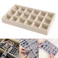 Miniatyrbild 5 av 5: 1/2/3/5 Stapelbar smyckesbricka Multipurpose Portable Velvet för Beige 18 Grids 1Set
