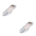 Miniatyrbild 2 av 5: 1/2/3/5 Kvinnor Tjej Magdansskor Non- För slip Soft Soles Silver M 2Set