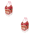 Miniatyrbild 1 av 5: 1/2/3 Magdanskostymer BH Halter Top Sequin Performance Rosy 2Set
