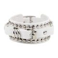 Miniatyrbild 5 av 5: 1/2/3/5 PU Läderarmband Justerbar Wrap Cuff Nit för White 24.5 x 3.2cm 1Set
