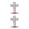 Miniatyrbild 2 av 5: 1/2/3/5 Stående krucifix Jesus Scriptures Cross Bön Rose Gold 20cm 2Set