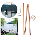 Miniatyrbild 3 av 5: 1/2 utomhusläger fällbar lampstolpe hängande ljushållare Brown 100cm 1Set
