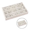 Miniatyrbild 2 av 5: 1/2/3/5 Stapelbar smyckesbricka Multipurpose Portable Velvet för Flannel White 12 Grids 1Set