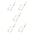 Miniatyrbild 1 av 5: 1/5 Transparent Färg Plast Transparent Golden Trim Spetspenna 5Set