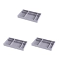 Miniatyrbild 5 av 5: 1/2/3/5 Stapelbar smyckesbricka Multipurpose Portable Velvet för 6 Grids Style A 3Set