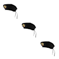 Miniatyrbild 4 av 5: 1/2/3 Sjömansmössa Stickad Mesh För Baskermössa Navy Mariner Cap Black Eagle 54cm 3Set