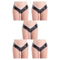 Miniatyrbild 2 av 5: 1/2/3/5 Underkläder Butt Briefs Front Open Sexig Nattklubb Tvättbar Black/XL 5PCS
