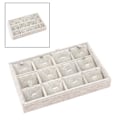 Miniatyrbild 3 av 5: 1/2/3/5 Stapelbar smyckesbricka Multipurpose Portable Velvet för Flannel White 12 Grids 1Set