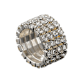 Miniatyrbild 5 av 5: 1/2/3/5 Stretch Crystal Ring Utsökt inläggning för Elegant silver 4 rows 2PCS