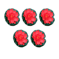 Miniatyrbild 2 av 5: 1/2 5-delad konstgjord Lotusblomma Realistiska Float Foam Lotus bright red 1Set