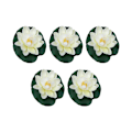 Miniatyrbild 1 av 5: 1/2 5-delad konstgjord Lotusblomma Realistiska Float Foam Lotus milky white 1Set