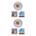 Miniatyrbild 3 av 5: 1/2 80 mm Silverfälg Insert Klocka Movement Quartz Battery Fit 3in 2Set