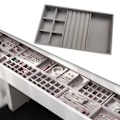 Miniatyrbild 4 av 5: 1/2/3/5 Stapelbar smyckesbricka Multipurpose Portable Velvet för Gray 3 in 1 1Set