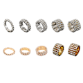 Miniatyrbild 5 av 5: 1/2/3/5 Stretch Crystal Ring Utsökt inläggning för Elegant silver 5 rows 5PCS