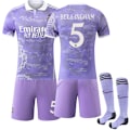 Miniatyrbilde 1 av 2: 2025-2026 Real Madrid Dragemønster Special Edition Lilla Fotballdrakt Nr. 5 Bellingham XS