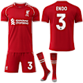 Miniatyrbillede 1 af 2: 2025-2026 Liverpool Hjemmebanetrøje med Sokker til Børn Voksen No.3 ENDO L