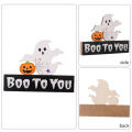 Miniatyrbild 6 av 10: Halloween träprydnad Trick or Treat skrivbordsdekorationer 2