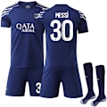 Miniatyrbild 1 av 2: 2024-2025 Paris Saint-Germain Bortaställ Barn Vuxen Fotbollströja Kit No.30 MESSI 26