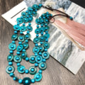 Miniatyrbild 6 av 11: Etniska tullar handgjorda trähalsband hängsmycke Bib Beads smycken 1