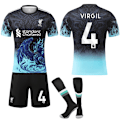 Miniatyrbillede 1 af 2: 2025-2026 Liverpool Special Anniversary Edition Blå Fodboldtrøje Nr. 4 Virgil 26
