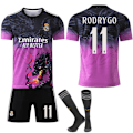 Miniatyrbilde 1 av 2: 2024-2025 Real Madrid Dragon Anniversary Edition Fotballdrakt Barn Voksen med Sokker No.11 RODRYGO S
