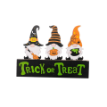 Miniatyrbild 1 av 10: Halloween träprydnad Trick or Treat skrivbordsdekorationer 3