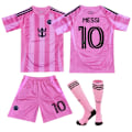 Miniatyrbild 1 av 2: 2025-2026 Inter Miami CF Barn Vuxen Fotbollströja med Strumpor NO.10 MESSI 24