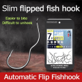 Miniatyrbild 2 av 7: 12st högkolstål fiskekrok skarp hullingförsedd automatisk flip fiskkrok 3