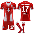 Miniatyrbilde 1 av 2: 2025-2026 Bayern München Hjemme Barn Voksen Fotballdrakt Nr. 17 OLISE L