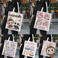 Miniatyrbild 2 av 9: Labubu Canvas Bag Tygpåsar Tecknad enkla förvaringshandväskor C