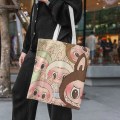 Miniatyrbild 4 av 7: Labubu Canvas Bag Söt CartoonTote Bags Stor kapacitet Bärbar axelväska 2
