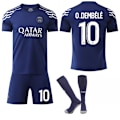 Miniatyrbillede 1 af 2: 2024-2025 Paris Saint-Germain Udebane Børne Voksen Fodboldtrøje Sæt Med Strømper No.10 O.Dembélé 18