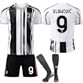 Miniatyrbillede 1 af 2: 2025-2026 Juventus FC Hjemmebane Børne- og Voksenfodboldtrøje med Sokker No.9 VLAHOVIC 20